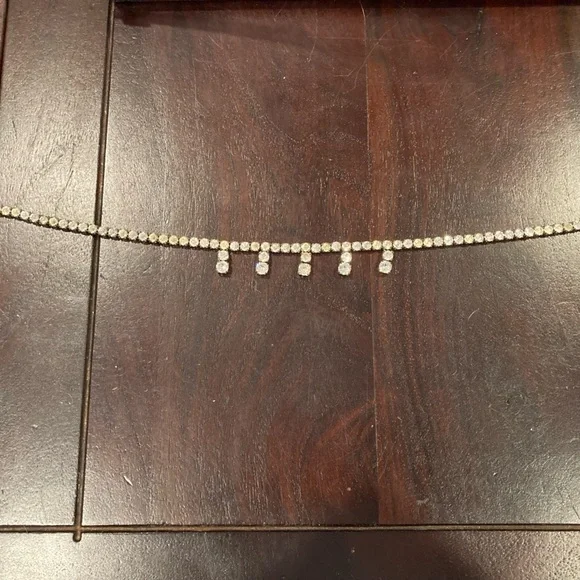 Rhinestone Silver Necklace - Picture 3 of 3